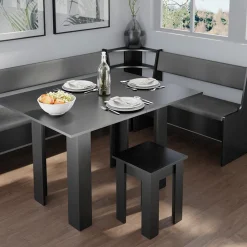 Eckbankgruppe Roman Schwarz 210 x 150 cm mit Tisch Vicco