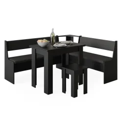 Eckbankgruppe Roman Schwarz 180 x 150 cm mit Tisch Vicco