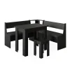 Eckbankgruppe Roman Schwarz 150 x 150 cm mit Tisch Vicco