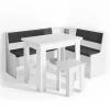 Eckbankgruppe Roman Weiß 150 x 120 cm mit Tisch Vicco