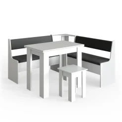 Eckbankgruppe Roman Weiß 150 x 150 cm mit Tisch Vicco