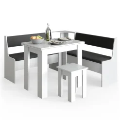 Eckbankgruppe Roman Weiß 150 x 150 cm mit Tisch Vicco