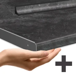 Eckküche Fame-Line Anthrazit Hochglanz 190 x 60 cm , AP Anthrazit Vicco