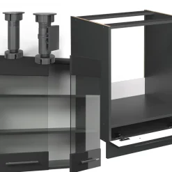 Eckküche Fame-Line Anthrazit Hochglanz 190 x 60 cm , AP Anthrazit Vicco