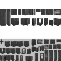 Eckküche Fame-Line Anthrazit Hochglanz 347 x 46 cm ohne Arbeitsplatte Vicco