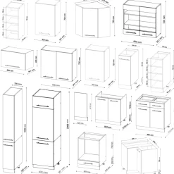 Eckküche Fame-Line Bordeaux Hochglanz/Weiß 347 x 60 cm , AP Anthrazit Vicco