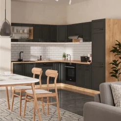 Eckküche R-Line Anthrazit Landhaus/Goldkraft Eiche 287 x 60 cm , AP Anthrazit Vicco