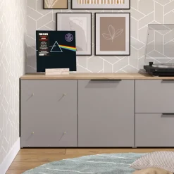 Eckkommode Wido Greige 80 x 50 cm mit Tür Vicco