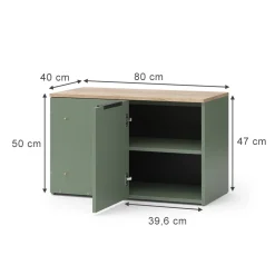 Eckkommode Wido Grün 80 x 50 cm mit Tür Vicco