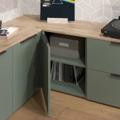 Eckkommode Wido Grün 80 x 50 cm mit Tür Vicco