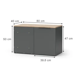 Eckkommode Wido Anthrazit 80 x 50 cm Eck Kommode mit Tür Vicco