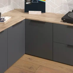 Eckkommode Wido Anthrazit 80 x 50 cm Eck Kommode mit Tür Vicco