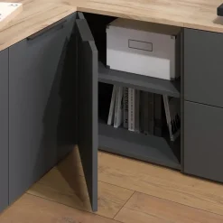 Eckkommode Wido Anthrazit 80 x 50 cm Eck Kommode mit Tür Vicco