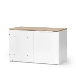 Eckkommode Wido Weiß/Sonoma 80 x 50 cm mit Tür Vicco