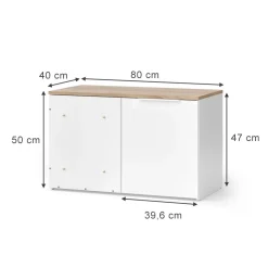 Eckkommode Wido Weiß/Sonoma 80 x 50 cm mit Tür Vicco