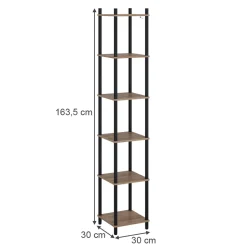 Eckregal Bivio Goldkraft Eiche/Anthrazit 30 x 163.5 cm 6 Ablageflächen Vicco