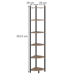 Eckregal Bivio Goldkraft Eiche/Anthrazit 29 x 163.5 cm mit 6 Ablagefächern Vicco