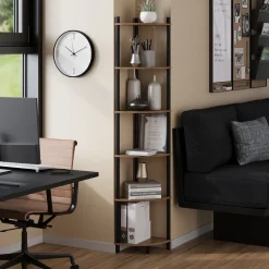 Eckregal Bivio Goldkraft Eiche/Anthrazit 29 x 163.5 cm mit 6 Ablagefächern Vicco