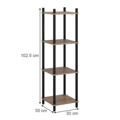 Eckregal Bivio Goldkraft Eiche/Anthrazit 30 x 102.5 cm 4 Ablageflächen Vicco
