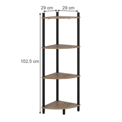 Eckregal Bivio Goldkraft Eiche/Anthrazit 29 x 102.5 cm mit 4 Ablagefächern Vicco