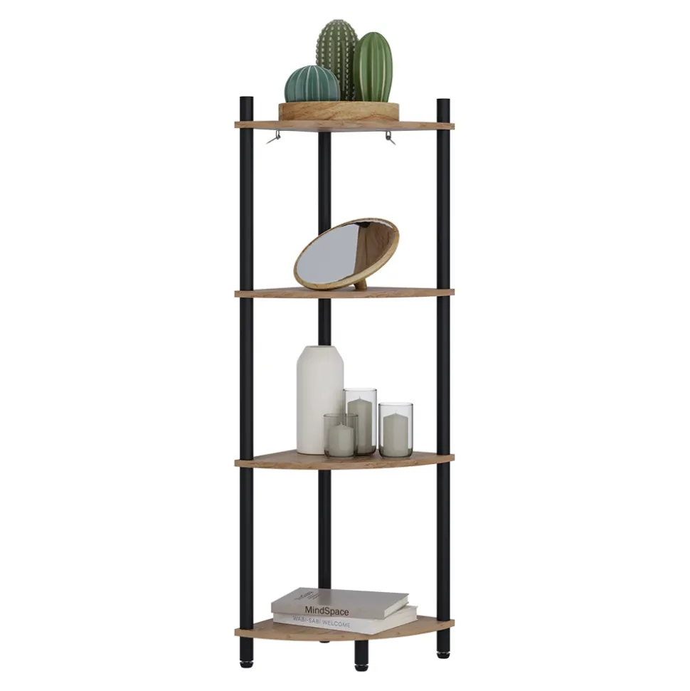 Eckregal Bivio Goldkraft Eiche/Anthrazit 29 x 102.5 cm mit 4 Ablagefächern Vicco