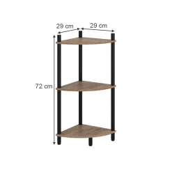 Eckregal Bivio Goldkraft Eiche/Anthrazit 29 x 72 cm mit 3 Ablagefächern Vicco