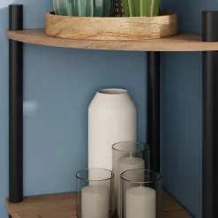 Eckregal Bivio Goldkraft Eiche/Anthrazit 29 x 72 cm mit 3 Ablagefächern Vicco