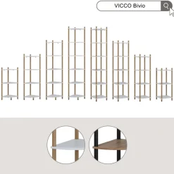 Eckregal Bivio Goldkraft Eiche/Anthrazit 29 x 72 cm mit 3 Ablagefächern Vicco