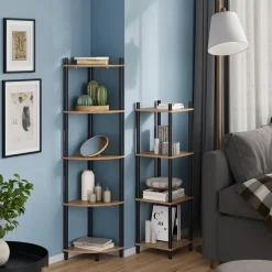 Eckregal Bivio Goldkraft Eiche/Anthrazit 29 x 133 cm mit 5 Ablagefächern Vicco