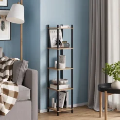 Eckregal Bivio Goldkraft Eiche/Anthrazit 30 x 133 cm 5 Ablageflächen Vicco