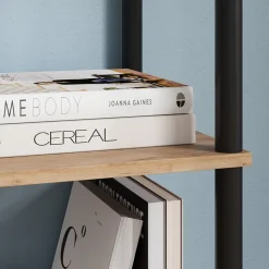 Eckregal Bivio Goldkraft Eiche/Anthrazit 30 x 133 cm 5 Ablageflächen Vicco