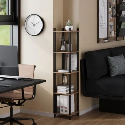 Eckregal Bivio Goldkraft Eiche/Anthrazit 30 x 133 cm 5 Ablageflächen Vicco