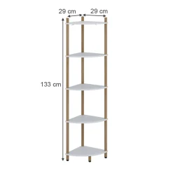 Eckregal Bivio Weiß/Kiefer 29 x 133 cm mit 5 Ablagefächern Vicco
