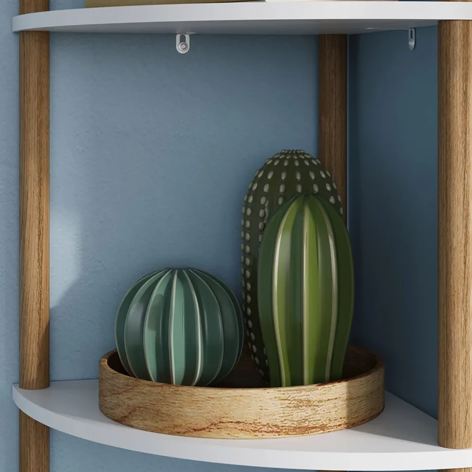 Eckregal Bivio Weiß/Kiefer 29 x 133 cm mit 5 Ablagefächern Vicco