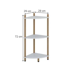 Eckregal Bivio Weiß/Kiefer 29 x 72 cm mit 3 Ablagefächern Vicco