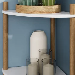 Eckregal Bivio Weiß/Kiefer 29 x 72 cm mit 3 Ablagefächern Vicco