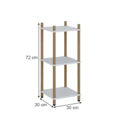 Eckregal Bivio Weiß/Kiefer 30 x 72 cm 3 Ablageflächen Vicco
