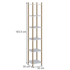 Eckregal Bivio Weiß/Kiefer 30 x 163.5 cm 6 Ablageflächen Vicco
