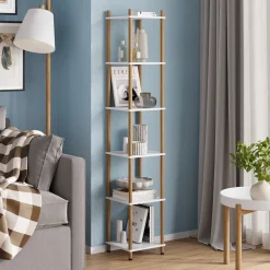 Eckregal Bivio Weiß/Kiefer 30 x 163.5 cm 6 Ablageflächen Vicco