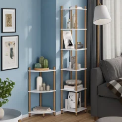 Eckregal Bivio Weiß/Kiefer 30 x 163.5 cm 6 Ablageflächen Vicco