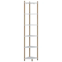 Eckregal Bivio Weiß/Kiefer 29 x 163.5 cm mit 6 Ablagefächern Vicco