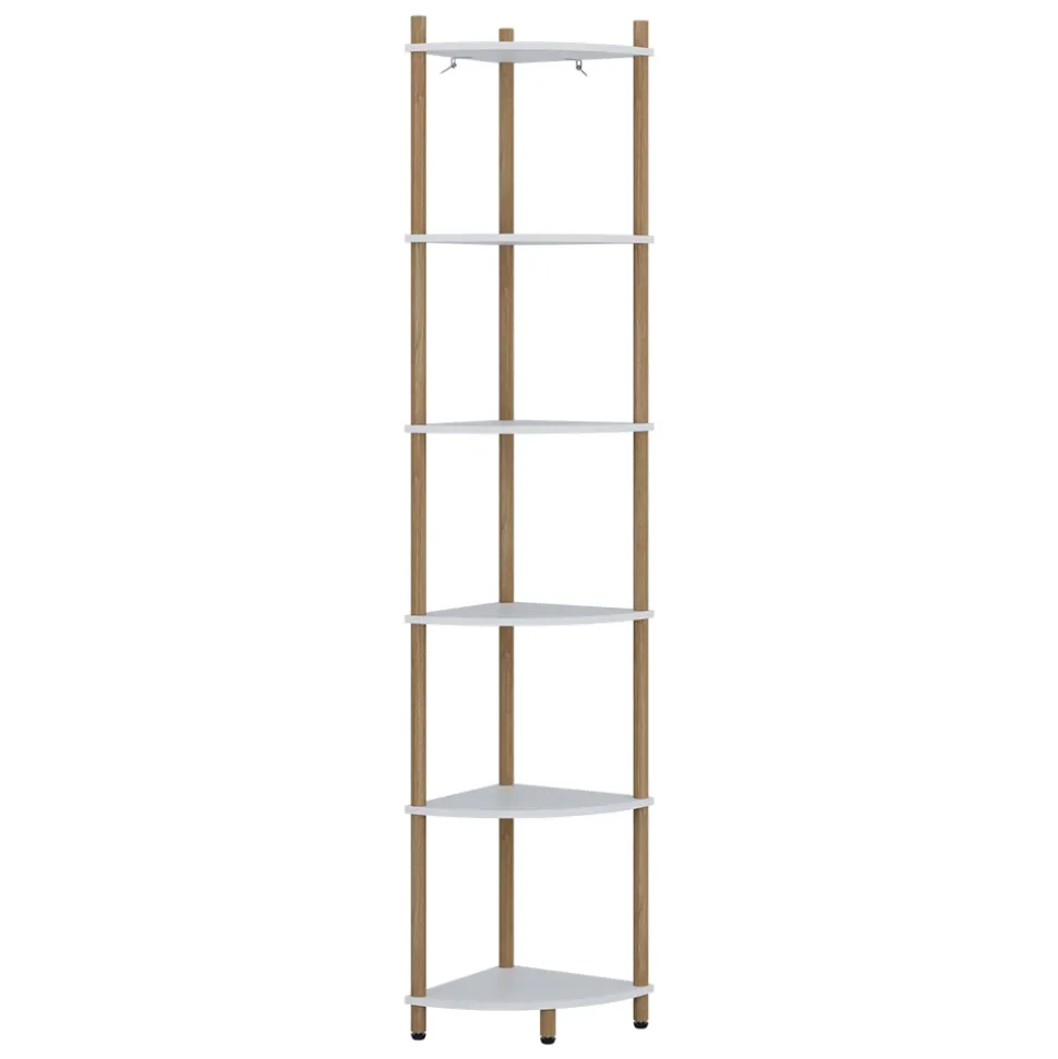 Eckregal Bivio Weiß/Kiefer 29 x 163.5 cm mit 6 Ablagefächern Vicco