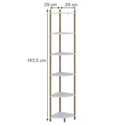 Eckregal Bivio Weiß/Kiefer 29 x 163.5 cm mit 6 Ablagefächern Vicco