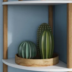 Eckregal Bivio Weiß/Kiefer 29 x 163.5 cm mit 6 Ablagefächern Vicco