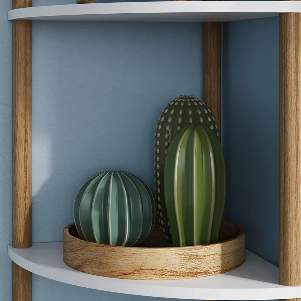 Eckregal Bivio Weiß/Kiefer 29 x 163.5 cm mit 6 Ablagefächern Vicco