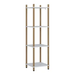 Eckregal Bivio Weiß/Kiefer 30 x 102.5 cm 4 Ablageflächen Vicco