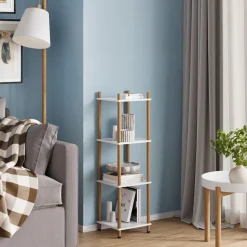 Eckregal Bivio Weiß/Kiefer 30 x 102.5 cm 4 Ablageflächen Vicco