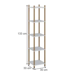 Eckregal Bivio Weiß/Kiefer 30 x 133 cm 5 Ablageflächen Vicco
