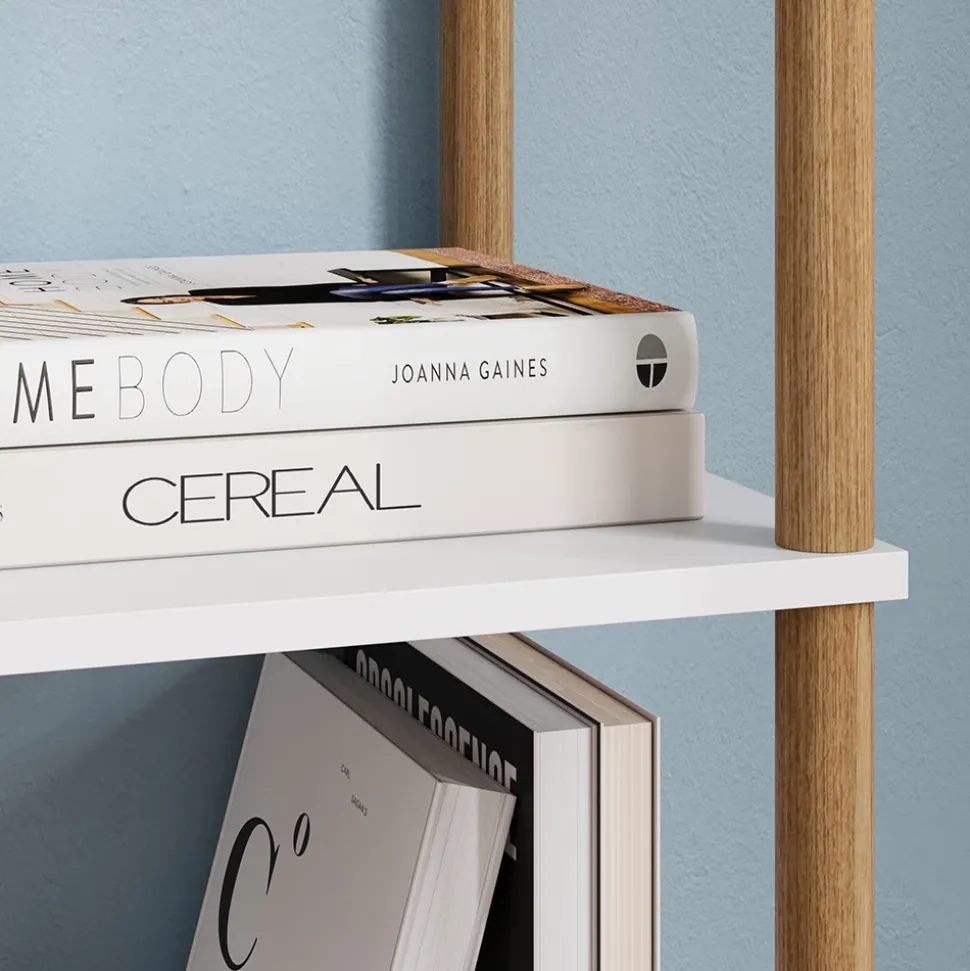 Eckregal Bivio Weiß/Kiefer 30 x 133 cm 5 Ablageflächen Vicco