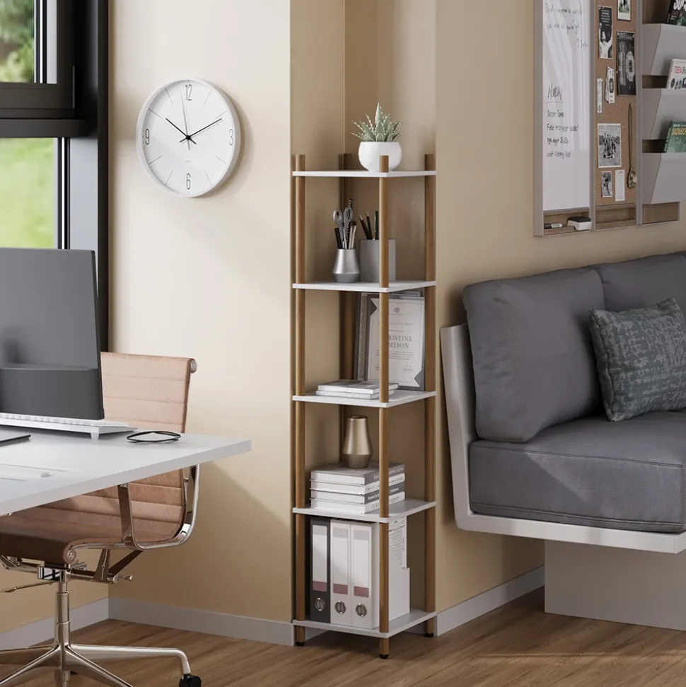 Eckregal Bivio Weiß/Kiefer 30 x 133 cm 5 Ablageflächen Vicco